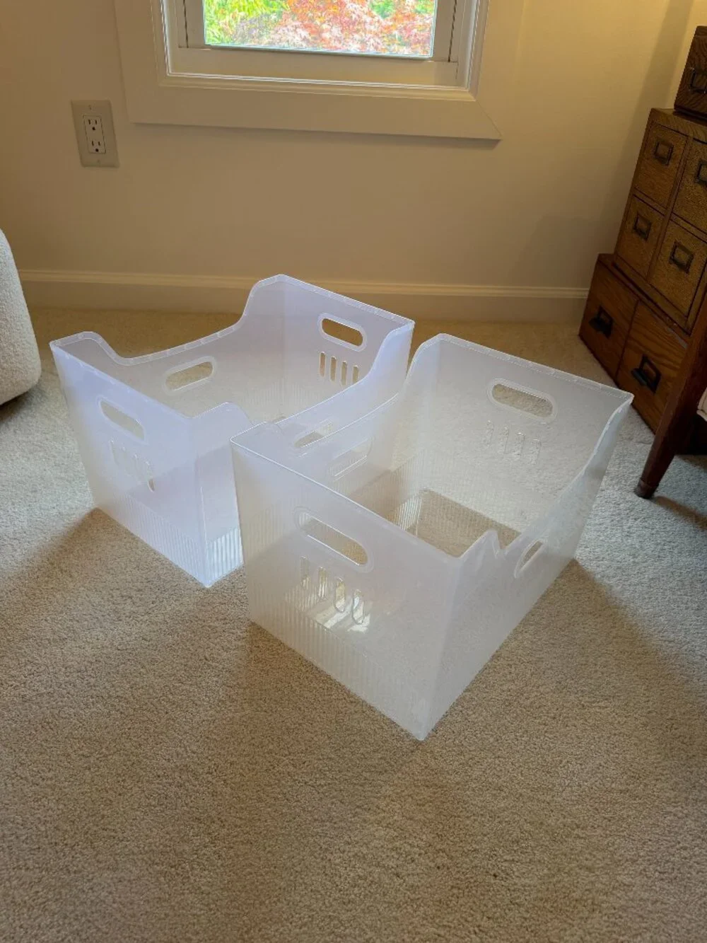 Set of 2 Container Store X-Large Multi-Purpose Bins - Translucent